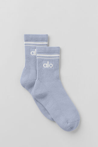 Alo Yoga Unisex Half-Crew Throwback Sock - Winter Frost/White in Kuwait