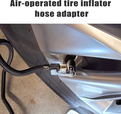 2PCS Tire Inflator Hose Adapter Lock on Air Chuck Locking, Durable Metal Locking Air Chuck, Leak-Proof Inflating Nozzle with Standard Thread for Car Tires, Air Compressors, Portable Tire Pump in Kuwait