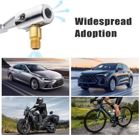 2PCS Tire Inflator Hose Adapter Lock on Air Chuck Locking, Durable Metal Locking Air Chuck, Leak-Proof Inflating Nozzle with Standard Thread for Car Tires, Air Compressors, Portable Tire Pump in Kuwait