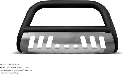 Armordillo 8712726 Classic Series Bull Bar - أسود مطفي مع لوح انزلاقي من الألومنيوم يناسب 1988-2000 Chevy/GMC C10 C/K Truck/Silverado/Suburban/Tahoe/Sierra/Yukon in Kuwait