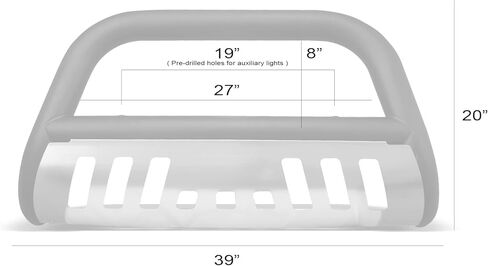 Armordillo 8712726 Classic Series Bull Bar - أسود مطفي مع لوح انزلاقي من الألومنيوم يناسب 1988-2000 Chevy/GMC C10 C/K Truck/Silverado/Suburban/Tahoe/Sierra/Yukon in Kuwait
