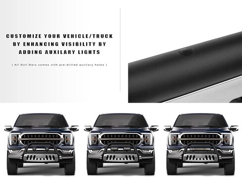 Armordillo 8712726 Classic Series Bull Bar - أسود مطفي مع لوح انزلاقي من الألومنيوم يناسب 1988-2000 Chevy/GMC C10 C/K Truck/Silverado/Suburban/Tahoe/Sierra/Yukon in Kuwait