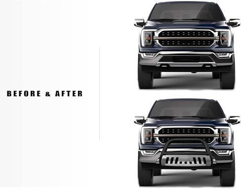 Armordillo 8712726 Classic Series Bull Bar - أسود مطفي مع لوح انزلاقي من الألومنيوم يناسب 1988-2000 Chevy/GMC C10 C/K Truck/Silverado/Suburban/Tahoe/Sierra/Yukon in Kuwait
