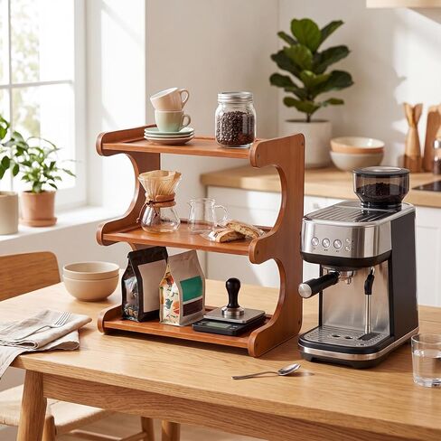 Chumia 3 Tier Bamboo Desk Shelf Bookshelf for Desktop Organization, Table Shelf Organizer Storage Rack for Home Kitchen Cabinet Living Room Office, Mug Cup Display Holder Countertop Supplies in Kuwait