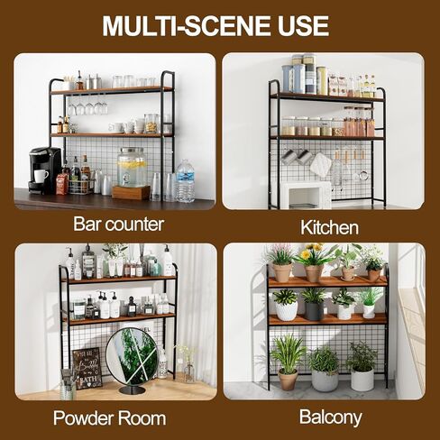 Desk Shelf, 2-Tier Desktop Hutch Bookshelf with Pegboard Hooks Set, Metal Table Top Bookcase for Computer, Freestanding Countertop Storage Organizer Rack for Dorm, Office & Home, Black, 45.3" W in Kuwait