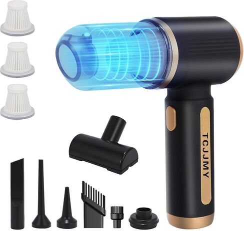 مكنسة كهربائية للسيارة لاسلكية 4 في 1، مكنسة كهربائية قوية محمولة بقوة 14000 باسكال مع منفضة هواء ومنفاخ، مكنسة كهربائية محمولة قابلة لإعادة الشحن لشعر الحيوانات الأليفة في السيارة والمنزل، 4000 مللي أمبير في الساعة وفلتر HEPA قابل للغسل in Kuwait