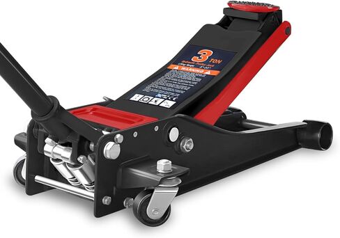Magshion 4 Ton Low Profile Hydraulic Floor Jack, Heavy-Duty Steel Trolley Jack with Dual Piston Pump, Safety Valve, and Rubber Saddle Pad for Car, SUV, and Truck Maintenance, Blue in Kuwait