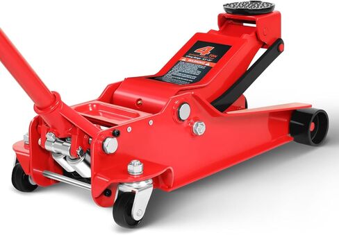 Magshion 4 Ton Low Profile Hydraulic Floor Jack, Heavy-Duty Steel Trolley Jack with Dual Piston Pump, Safety Valve, and Rubber Saddle Pad for Car, SUV, and Truck Maintenance, Blue in Kuwait
