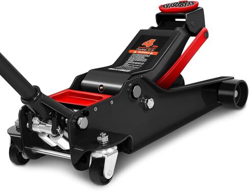 Magshion 4 Ton Low Profile Hydraulic Floor Jack, Heavy-Duty Steel Trolley Jack with Dual Piston Pump, Safety Valve, and Rubber Saddle Pad for Car, SUV, and Truck Maintenance, Blue in Kuwait