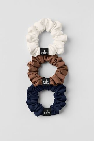 Alo Yoga Fresh Mini Scrunchie 3 عبوات - صن كيسد بني/عاجي/كحلي - صن كيسد بني/عاجي/كحلي / مقاس واحد in Kuwait
