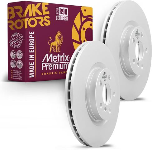 Metrix Premium Chassis Parts - 10.83 inch (275.2 mm) 2 PC Front Coated Vented Disc Brake Rotor Kit Fits 2008-2011 Ford Focus, Replacement 680677FZN, Made in Europe in Kuwait