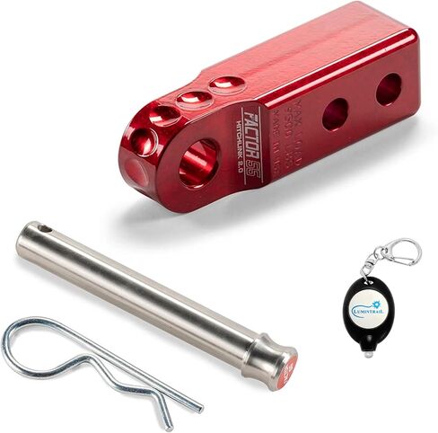 Factor 55 Shackle Mount Receiver HitchLink 2.0 Rated 9,500 lbs, Red, Bundle with a Factor 55 Quick Release Hitch Pin and Keychain in Kuwait