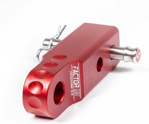 Factor 55 Shackle Mount Receiver HitchLink 2.0 Rated 9,500 lbs, Red, Bundle with a Factor 55 Quick Release Hitch Pin and Keychain in Kuwait