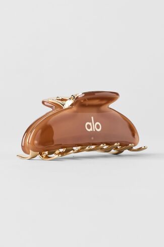 Alo Yoga Acrylic Illusion Claw Clip - Sun Kissed Brown/Brushed Gold - Sun Kissed Brown/Brushed Gold / One Size in Kuwait