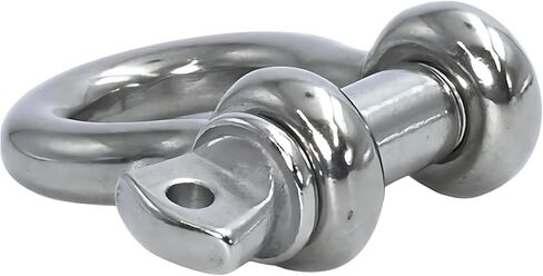 MarineNow US Type 316 Stainless Steel Bow Shackle with Over Size Screw Pin for Anchor, Towing, Off Road Recovery (0.375" 3/8 with 7/16" Pin 1.1T WLL, 10-Pack) in Kuwait