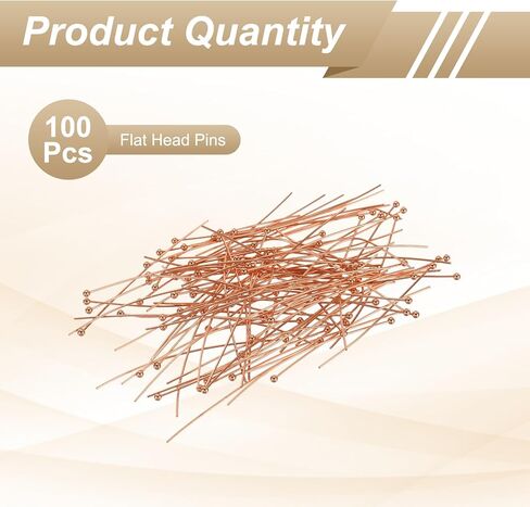 HARFINGTON 100pcs Ball Head Pins 1.97" 50mm Round Head Pins for Earring Pendant Necklace Bracelet Charm Jewelry Making Findings DIY Craft, Rose Gold in Kuwait