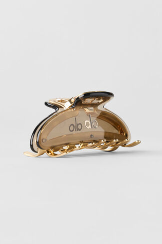 Alo Yoga Acrylic Illusion Claw Clip - Gravel/Brushed Gold - Gravel/Brushed Gold / One Size in Kuwait