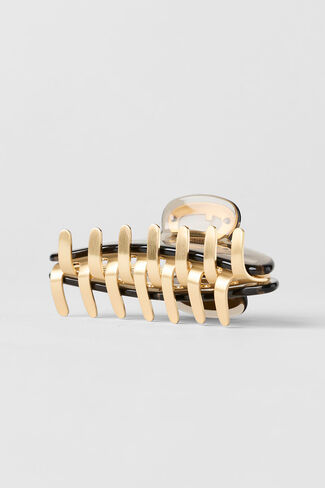 Alo Yoga Acrylic Illusion Claw Clip - Gravel/Brushed Gold - Gravel/Brushed Gold / One Size in Kuwait