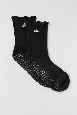 جورب Alo Yoga Lettuce Edge Grip - أسود in Kuwait