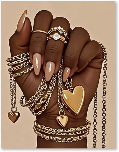 RLTXBUK Cross Stitch Kit Jewelry Hand Embroidery Kit 11.8x15.8 Inch DIY Needlepoint Luxury Gold Accessories Wall Art Craft Kit in Kuwait