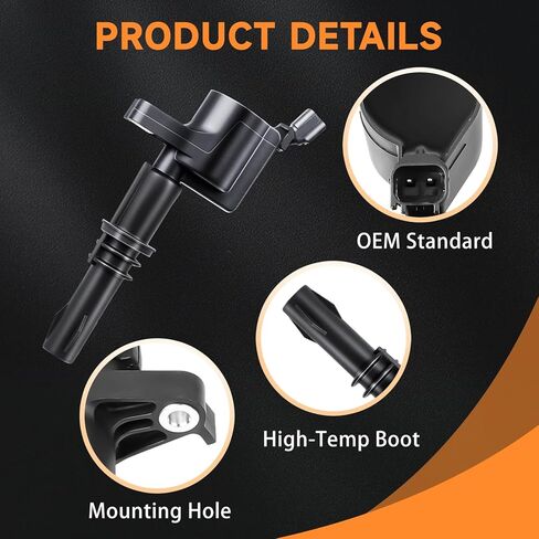8PCS Ignition Coil Pack Compatible with Ford Lincoln 4.6L 5.4L 5.8L 6.8L Expedition Explorer F-150 F-250 F-350 Super Duty Mustang Explorer Navigator 2004 2005 2006 2007 2008 2009, DG511 C1541 FD508 in Kuwait