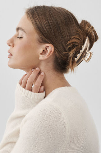 Alo Yoga Acrylic Illusion Claw Clip - Clear/Brushed Gold - Clear/Brushed Gold / One Size in Kuwait