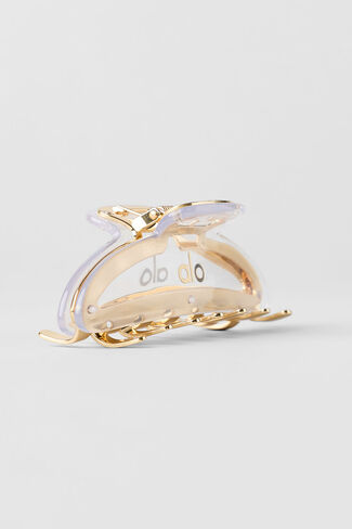 Alo Yoga Acrylic Illusion Claw Clip - Clear/Brushed Gold - Clear/Brushed Gold / One Size in Kuwait