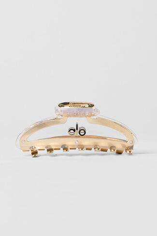 Alo Yoga Acrylic Illusion Claw Clip - Clear/Brushed Gold - Clear/Brushed Gold / One Size in Kuwait