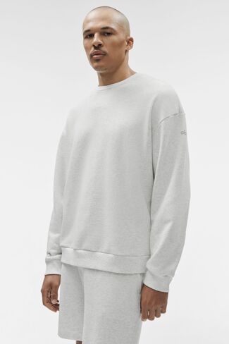 Alo Yoga Chill Crew Neck Pullover - White Heather in Kuwait