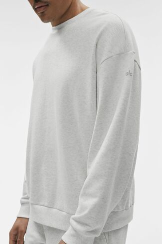 Alo Yoga Chill Crew Neck Pullover - White Heather in Kuwait