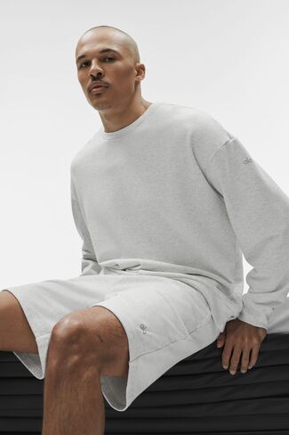 Alo Yoga Chill Crew Neck Pullover - White Heather in Kuwait