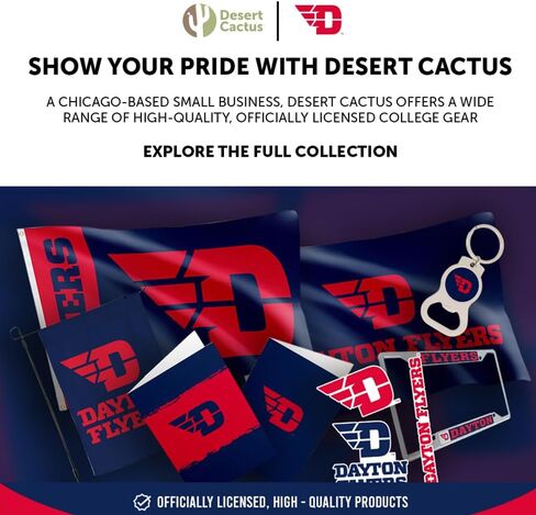 Desert Cactus University of Dayton Baseball Hat Flyers UD Brimmed Embroirderd Hats Cap Adjustable Cloth Strap Adult (Style B) Red in Saudi Arabia