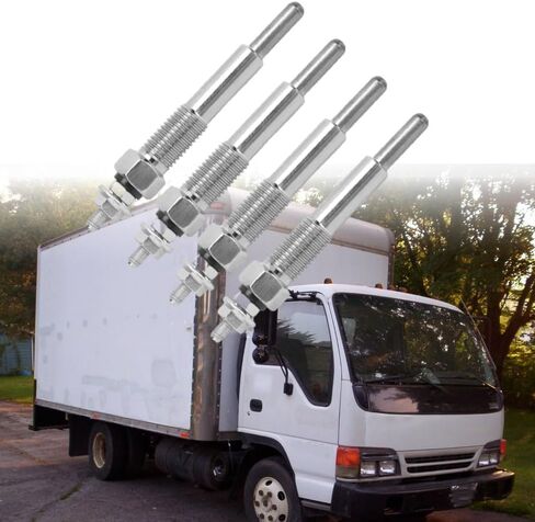 Car Diesel Engine Glow Plug Set Glow Plugs Heater Metal Compatible with Isuzu NPR 4BD2 3.9L Diesel 1992-1998 8-97028-369-0 Y-718RS 203-IS4BD2 in Kuwait