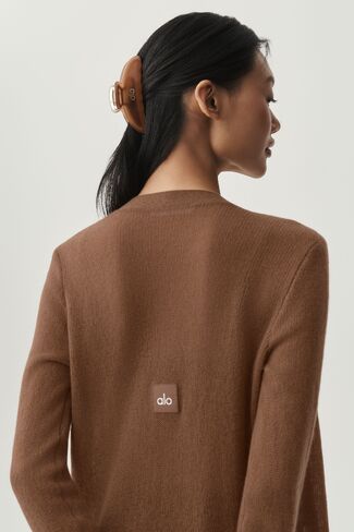 Alo Yoga Sheer Cashmere Long Cardigan - Sun Kissed Brown in Kuwait