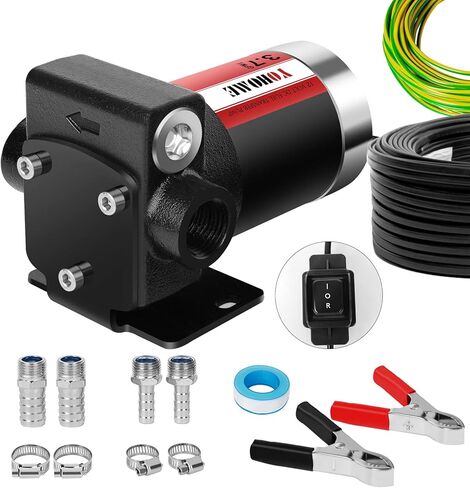 12V 15 GPM Fuel Transfer Pump With Discharge Hose & Manual Nozzle, Gasoline, Diesel, Kerosene & Biodiesel in Saudi Arabia