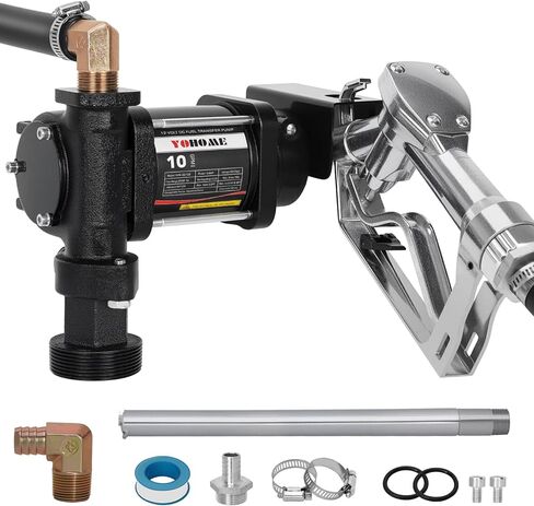 12V 15 GPM Fuel Transfer Pump With Discharge Hose & Manual Nozzle, Gasoline, Diesel, Kerosene & Biodiesel in Saudi Arabia