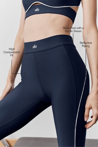 Alo Yoga Airlift High-Waist 7/8 Speedwork Legging - Navy in Saudi Arabia