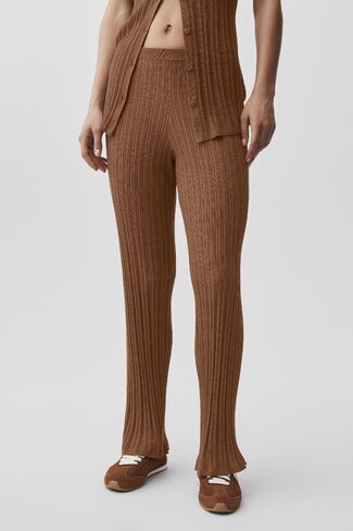 Alo Yoga Sweater High-Waist Sunlit Straight Leg Pant - Sun Kissed Brown in Kuwait