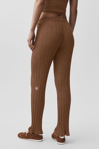 Alo Yoga Sweater High-Waist Sunlit Straight Leg Pant - Sun Kissed Brown in Kuwait