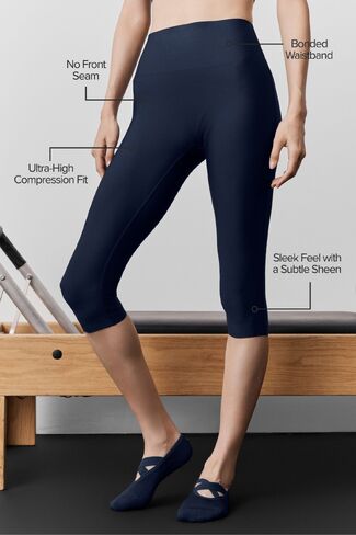 Alo Yoga Airlift High-Waist Sleek Capri - Navy in Kuwait