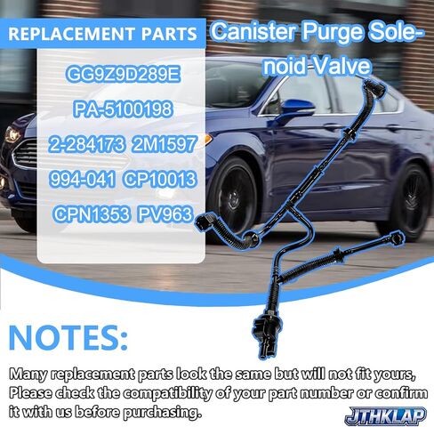GG9Z9D289E صمام الملف اللولبي لتطهير العلبة متوافق مع 2014-2016 Ford Fusion 1.5L 2.0L 2.5L - صمام تطهير انبعاثات EVAP استبدال PA-5100198 PV963 CP10013 in Kuwait