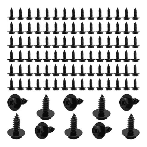 100PCS License Plate Mounting Screws, Black Finish Plate Frame Fasteners for Car and Truck Plate Installation in Kuwait