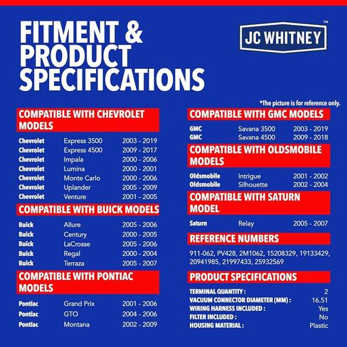 JC Whitney JFBAJCWVCS00124 صمام تنفيس علبة البخار - متوافق مع شيفروليه إمبالا 00-06، Express 3500 03-19، Express 4500 09-17، GMC Savana 3500 03-19 in Kuwait