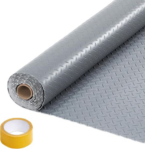 GarveeTech 8x20 ft Garage Floor Mat, 2mm Thickened Non-Slip PVC Garage Mat Roll, Diamond Plate Floor Protector Mat with 33FT Tapes for Garage, Under Car Parking Mat for SUVs, Trucks, Sports Car in Kuwait