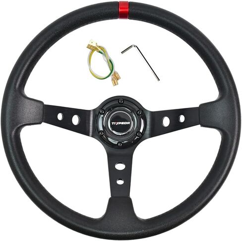 14Inch 350Mm PU Leather Car Racing Steering Wheel Purple With 3 Spoke Bracket Dish Depth 90Mm Sim Racing Accessories in Kuwait