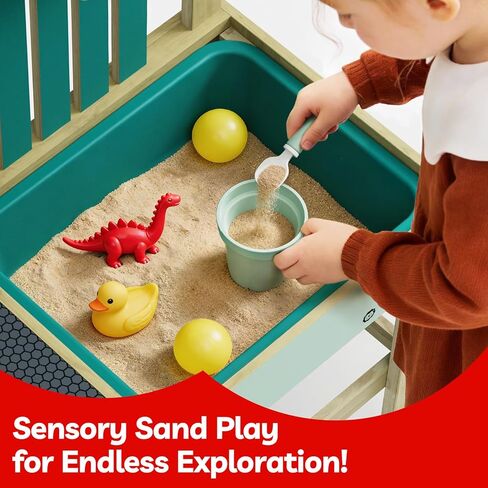 TOP BRIGHT 4 In 1 Mud Kitchen for Kids, Wooden Outdoor Playhouse for Water & Sand Play, Cooking & Gardening Playset with Accessories, Sensory Table Set, Backyard Pretend Play Toy for Boys Girls Ages 3 in Kuwait