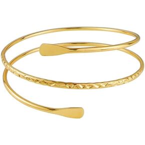 2 Pcs Arm Cuff Upper Arm Gold Band Cuff for Women Adjustable Arm Bracelet Bangle Set Jewelry