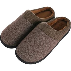Mens slippers Cozy Memory Foam Comfy House Slippers For Mens Indoor Outdoor Slip On Warm winter Size 7-14 color gray/black and brown