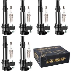 Set of 6 Ignition Coil Pack and Spark Plugs Fits for GMC Acadia Chevy Traverse Cadillac CTS STS SRX Buick Enclave LaCrosse Saab 9-3 Saturn Outlook 2004 2005 2006 2007 2008 2009 3.6 V6 UF375 & 6509