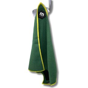 Magnet Golf Towel (Orange/Black) | Quality Microfiber with Superior Absorbency | Powerful Magnet with Strong Hold | Built-in Club Scrubber | 16in x 16in
